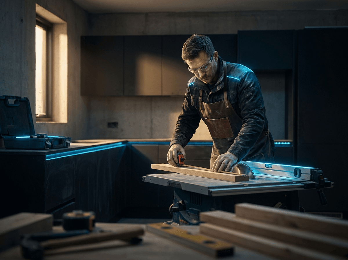 Remodeling contractor at work